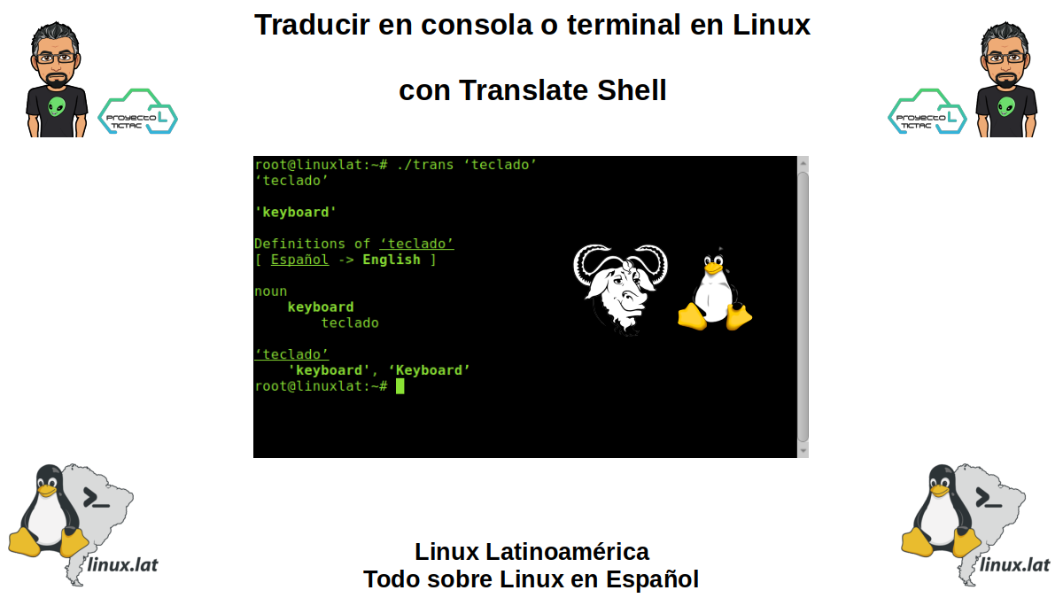 ¿Cómo traducir desde la consola en GNU/Linux?