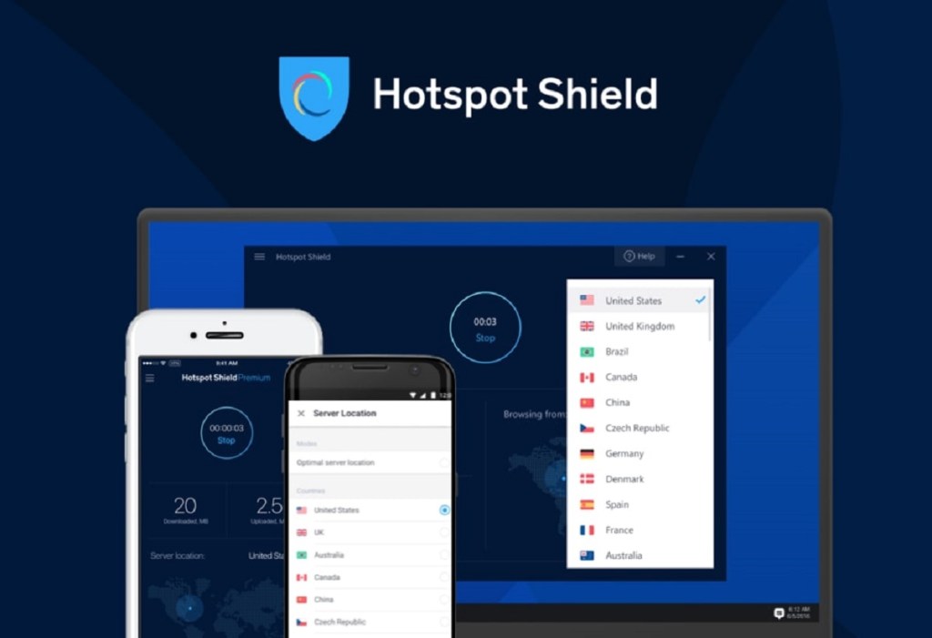 Interfaz de Hotspot Shield