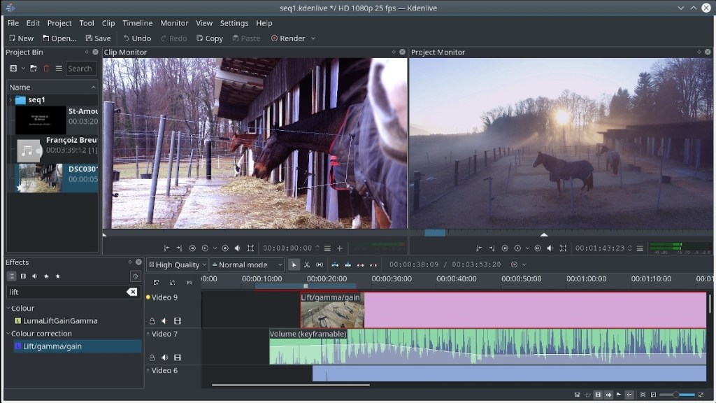 Kdenlive es un editor de video muy completo que utiliza las librerías Qt