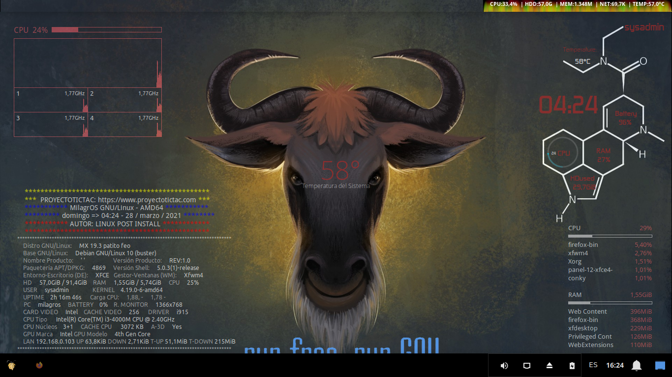¿Como personalizar nuestras Distros GNU/Linux con XFCE? – Ejemplo 1 usando MilagrOS basado en MX Linux