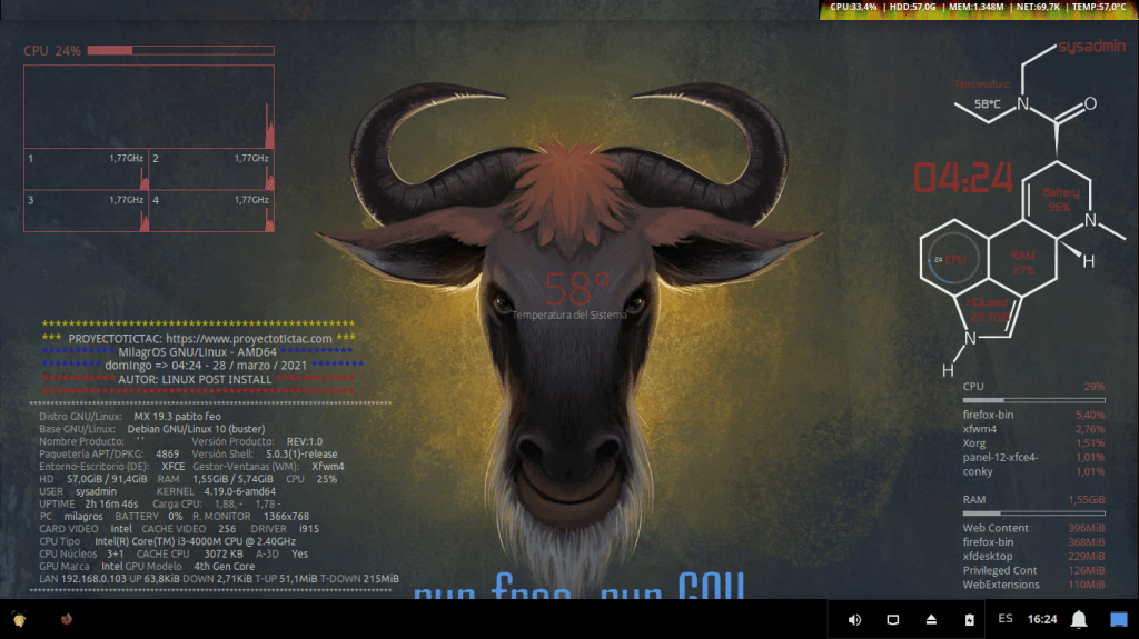 ¿Como personalizar nuestras Distros GNU/Linux con XFCE? – Ejemplo 1 usando MilagrOS basado en MX&nbsp;Linux